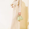 Ruffled Front Zipper Dress Sand Beige - الصورة 5