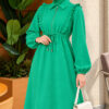 Ruffled Front Zipper Dress Benetton - Imagen 2