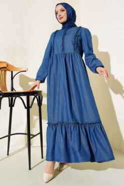 Alternative view of Ruffled Front Denim Dress Denim