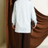 Front-Embellished Rose Appliqué French Terry Tunic Baby Blue - Image 3