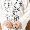 Embroidered Tied Muslin Kimono Ecru - immagine 4