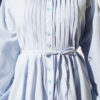 Dress with Ribbed Front and Tie Belt Baby Blue - Imagen 4