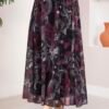 Authentic Patterned Belted Chiffon Skirt Black – Bild 2