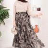 Authentic Patterned Belted Chiffon Skirt Mink – Bild 4