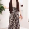 Authentic Patterned Belted Chiffon Skirt Mink – Bild 6