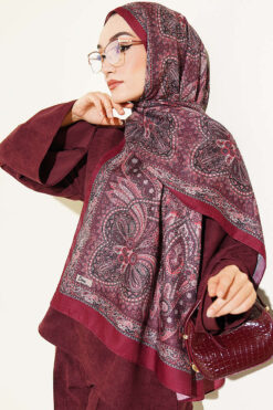 Alternative view of Vintage Patterned Printed Shawl Burgundy