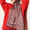 Vintage Patterned Printed Shawl Burgundy