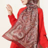 Vintage Patterned Printed Shawl Burgundy - Image 2