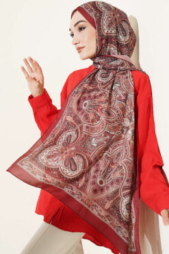 Alternative view of Vintage Patterned Printed Shawl Burgundy