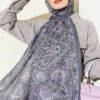 Vintage Patterned Printed Shawl Smoke