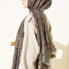 Vintage Patterned Printed Shawl Khaki - immagine 3