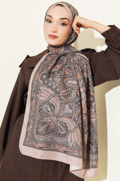 Alternative view of Vintage Patterned Printed Shawl Latte