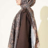 Vintage Patterned Printed Shawl Latte - immagine 3