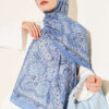 Vintage Patterned Printed Shawl Blue – Image 2