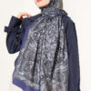 Vintage Patterned Printed Shawl Parliament Blue – Image 2