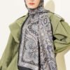 Vintage Patterned Printed Shawl Black