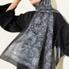 Vintage Patterned Printed Shawl Black – Image 5