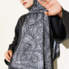 Vintage Patterned Printed Shawl Black - immagine 2