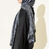 Vintage Patterned Printed Shawl Black - immagine 3