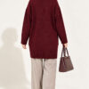 Oversized Ribbed Knit Tunic Burgundy - immagine 4