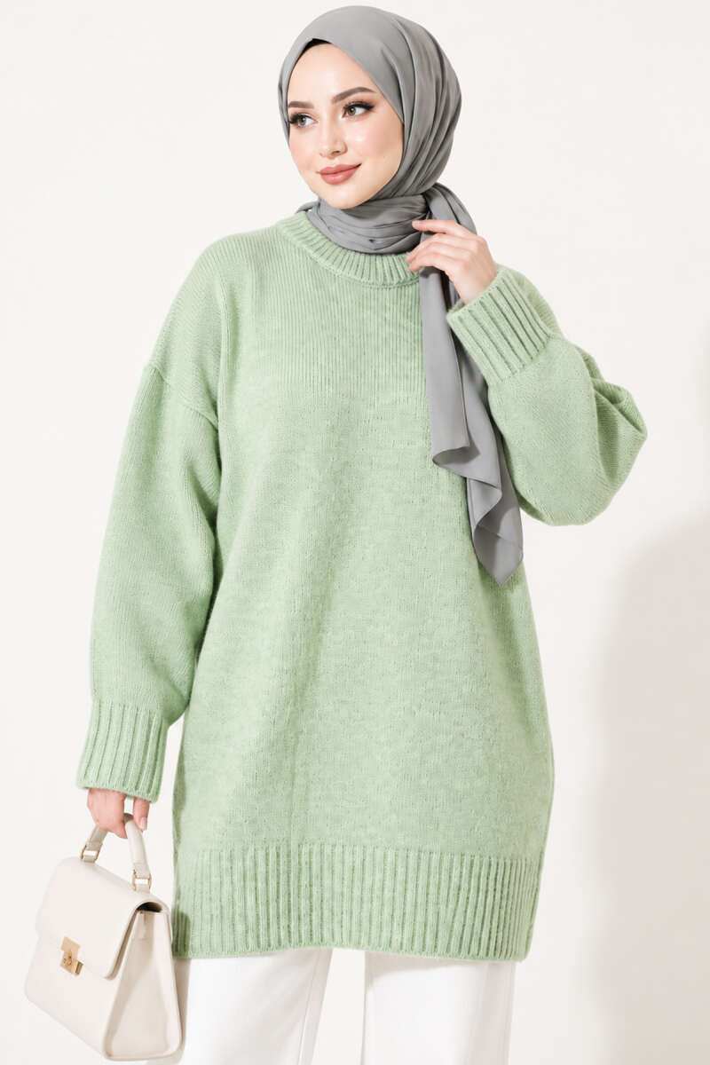 Oversized Ribbed Knit Tunic Hazel