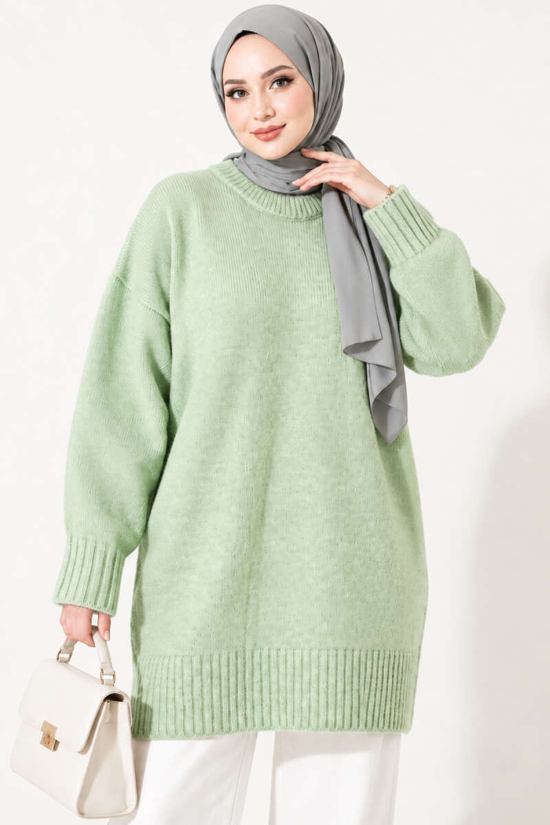 Oversized Ribbed Knit Tunic Hazel - الصورة 2