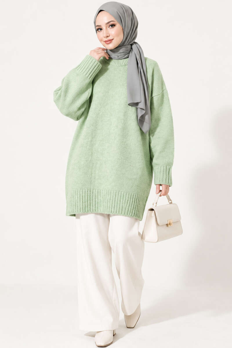 Oversized Ribbed Knit Tunic Hazel - الصورة 3