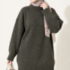 Oversized Ribbed Knit Tunic Smoke - Image 2