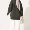 Oversized Ribbed Knit Tunic Smoke - Image 4