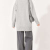 Oversized Ribbed Knit Tunic Grey - Image 4