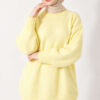 Oversized Ribbed Knit Tunic Yellow - Image 2