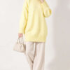Oversized Ribbed Knit Tunic Yellow - Image 3