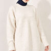 Oversized Ribbed Knit Tunic Stone