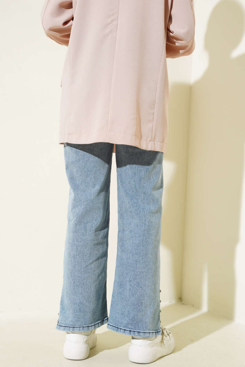 Jeans with Side Stone Detail Ice Blue - Imagen 3