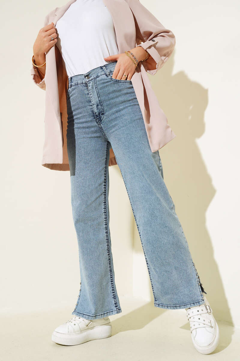 Jeans with Side Stone Detail Ice Blue - Imagen 2