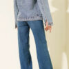 Palazzo Cut-Out Detail Denim Pants Light Blue – Image 3
