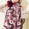 Daisy Pattern Bamboo French Terry Shawl Dark Brown - immagine 2