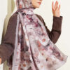 Daisy Pattern Bamboo French Terry Shawl Light Mink - Image 2