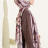 Daisy Pattern Bamboo French Terry Shawl Light Mink - Image 3