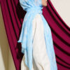 Daisy Pattern Bamboo French Terry Shawl Baby Blue - immagine 3