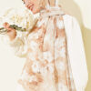Daisy Pattern Bamboo French Terry Shawl Beige