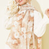 Daisy Pattern Bamboo French Terry Shawl Beige - Image 2