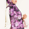Daisy Pattern Bamboo French Terry Shawl Lilac - immagine 2