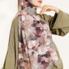 Daisy Pattern Bamboo French Terry Shawl Khaki - Imagen 2