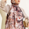 Daisy Pattern Bamboo French Terry Shawl Chestnut - immagine 2