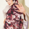 Daisy Pattern Bamboo French Terry Shawl Plum - immagine 2