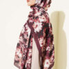 Daisy Pattern Bamboo French Terry Shawl Plum - immagine 3