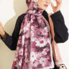 Daisy Pattern Bamboo French Terry Shawl Pink - Image 2