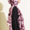 Daisy Pattern Bamboo French Terry Shawl Pink - Image 3