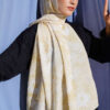 Daisy Pattern Bamboo French Terry Shawl Yellow - Image 2